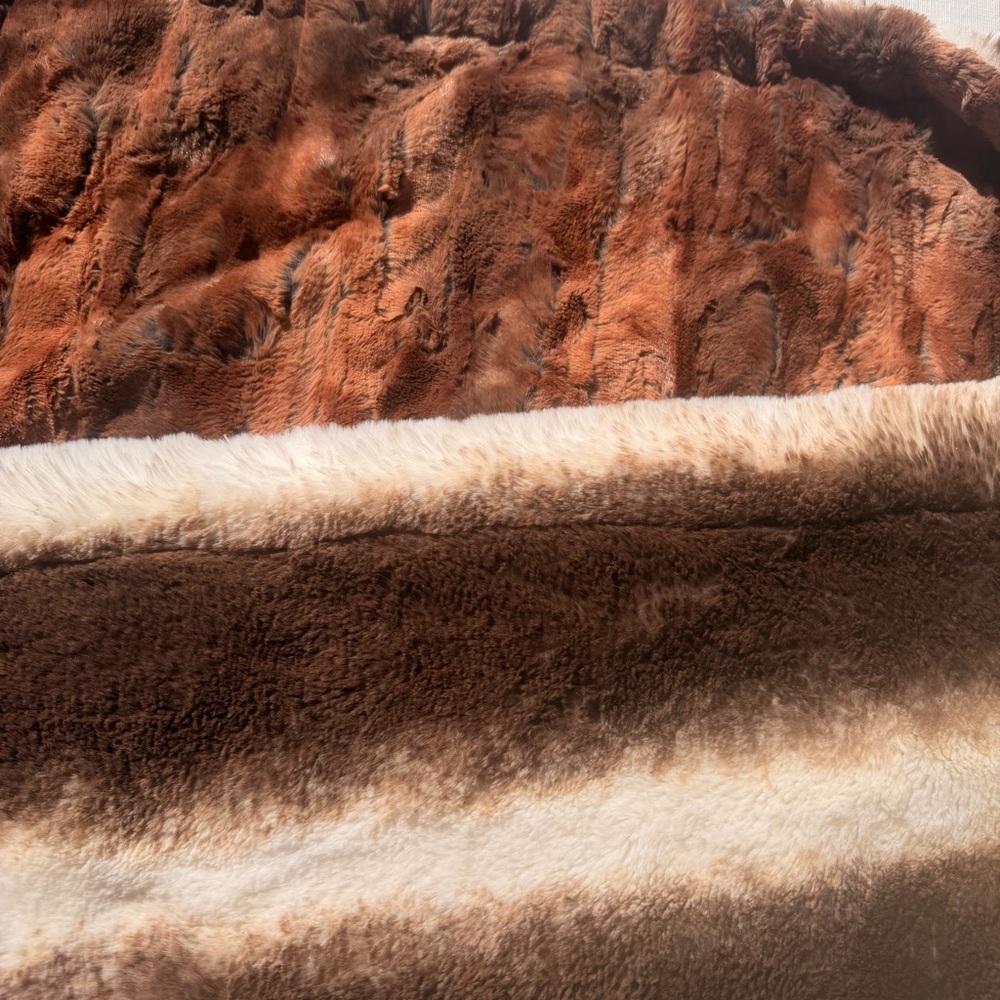 The Handmade Heifer luxury Minky Blanket 35x28 Baby Blanket Brown Made in USA